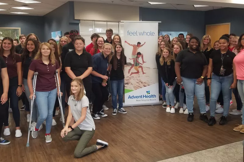 New Smyrna Beach High School Health Academy Students Tour AdventHealth New Smyrna Beach