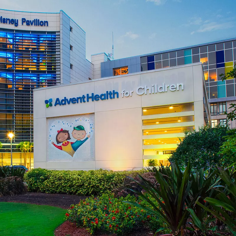 Exterior photo of the AdventHealth for Children Walt Disney Pavilion